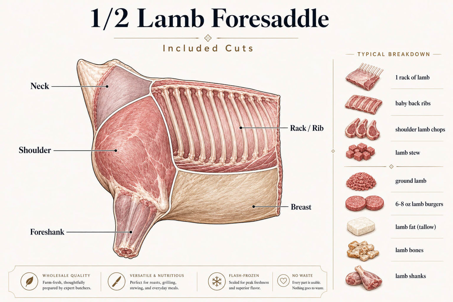 1/2 Lamb Foresaddle