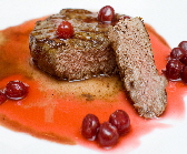 a_bison_steak_with_sour_cherries