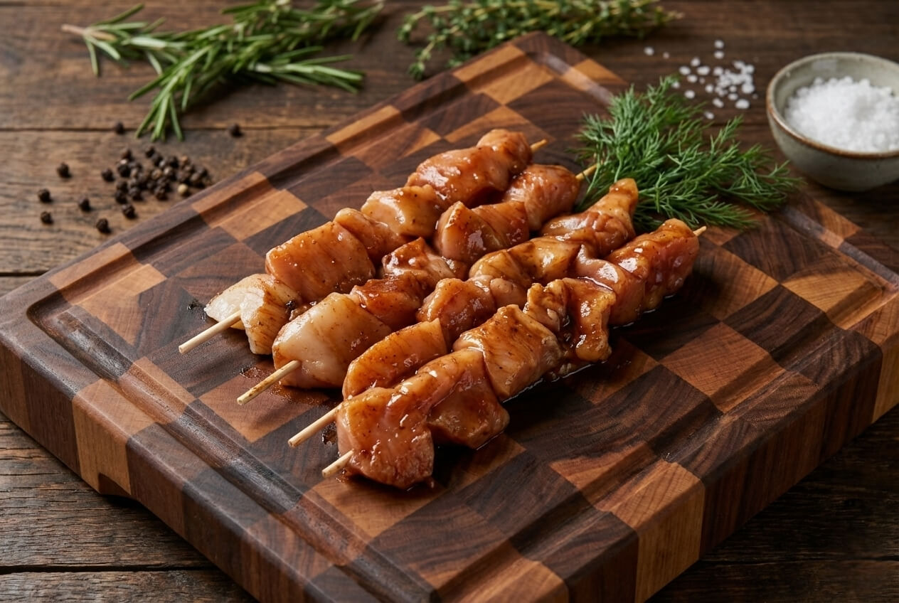 Turkey Shish Kabobs White Meat Marinated