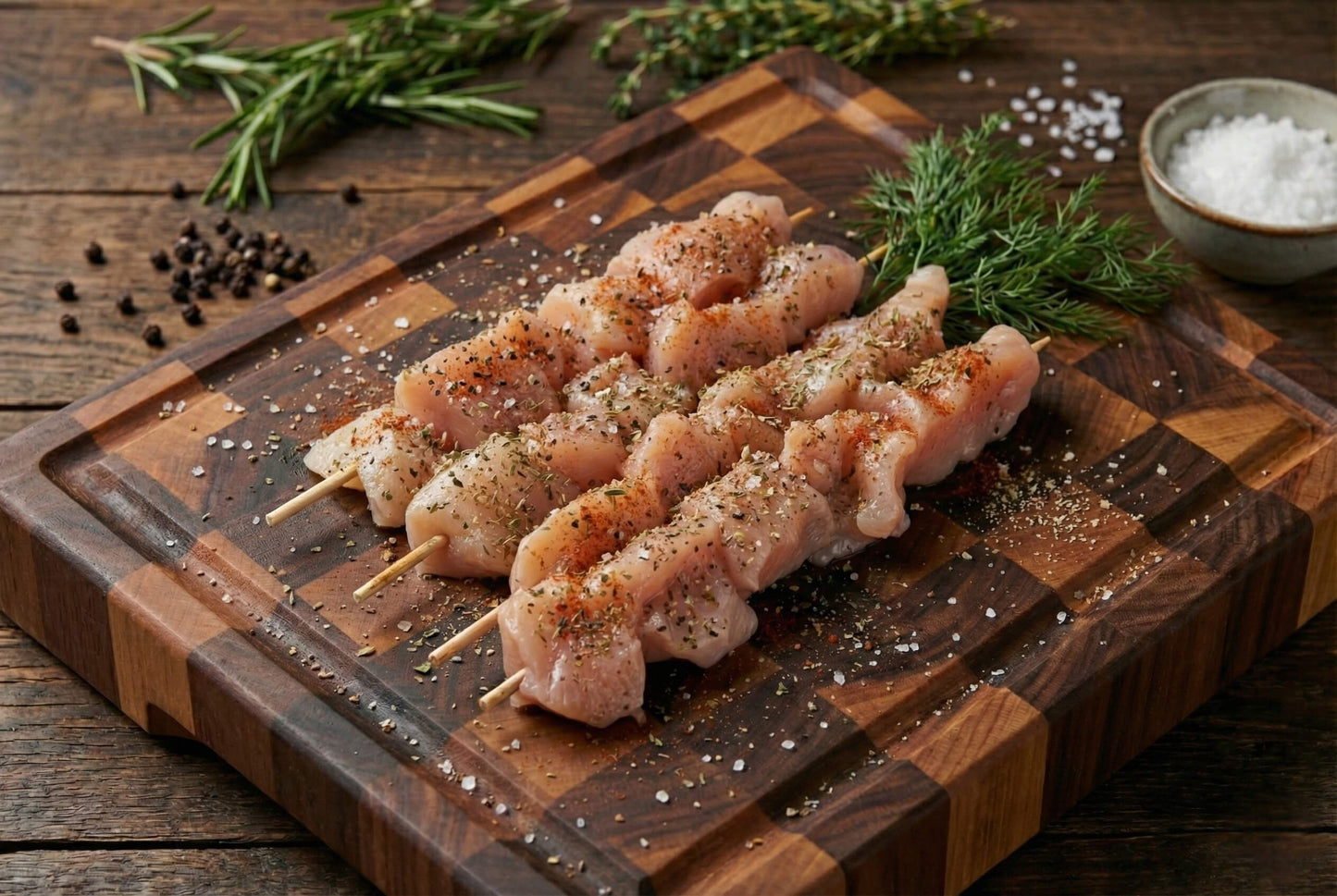 Turkey Shish Kabobs White Meat Seasoned